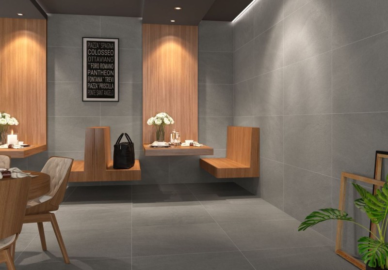 Płytki podłogowe szary grafit kamień salon Saloni Petralava Piedra DYD885 90x90 83167