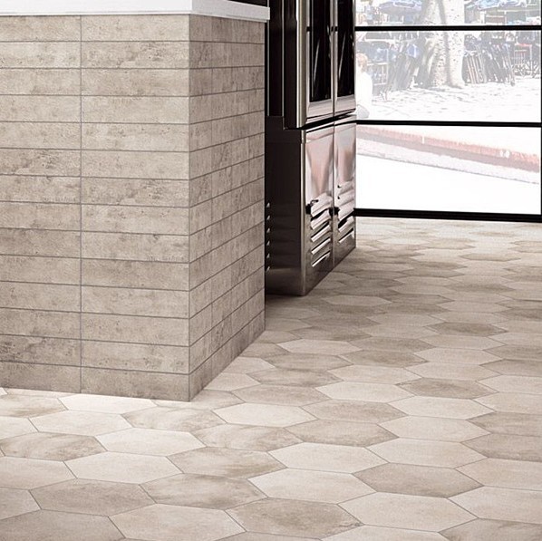 Gresy przetarte heksagonalne szare Realonda Memphis Gris 33x28,5 37624