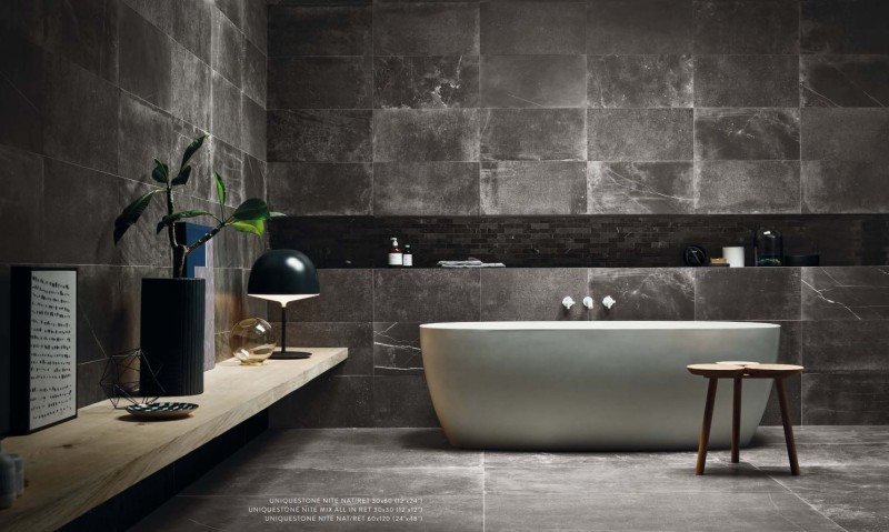 Gres czarny szary jak naturalny kamień Piemme Uniquestone Nite  30 x 60  80064