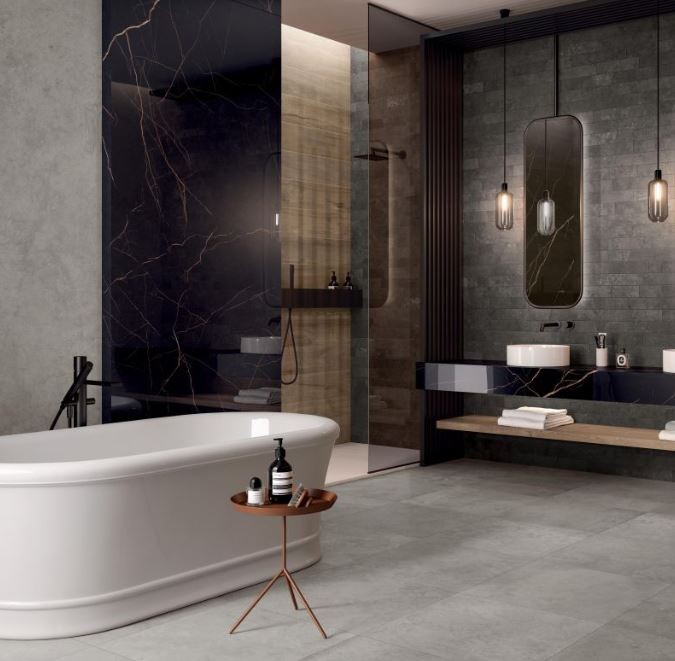 Gres marmur czarny ze złotą nitką Flaviker Supreme Evo Noir Laurent lux 120x120 hb 78861