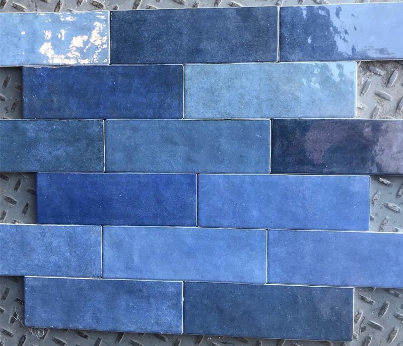 Płytki-cegiełki granatowe z nierówną strukturą Equipe Artisan Colonial Blue 6,5x20 ir 99114