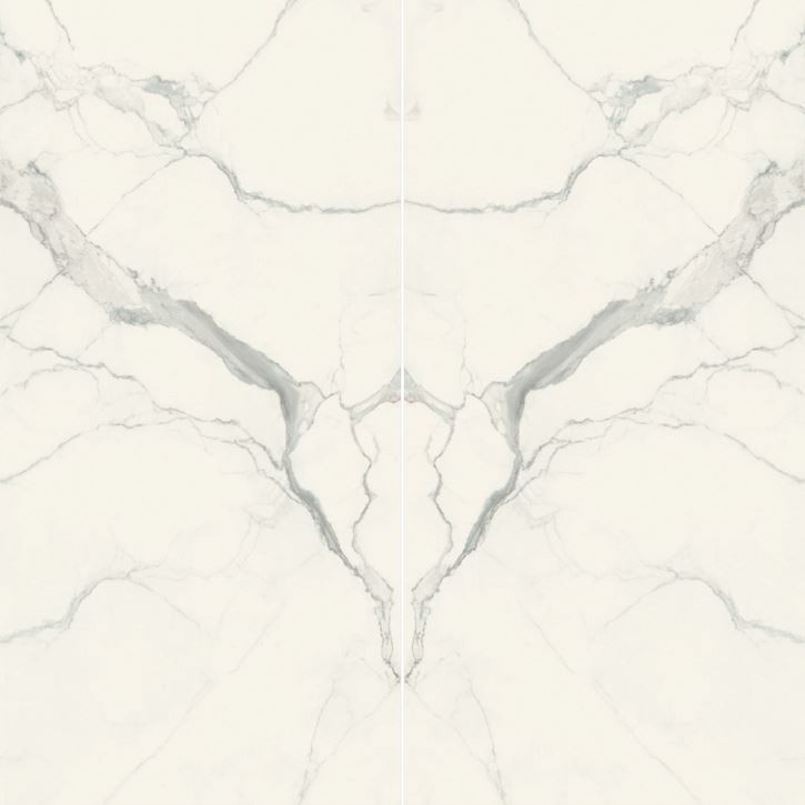 Płytki białe marmur lustrzane odbicie Florim Rex Classici di Rex Open Book Statuario A+B Gloss 160x320 (320x320) 96840