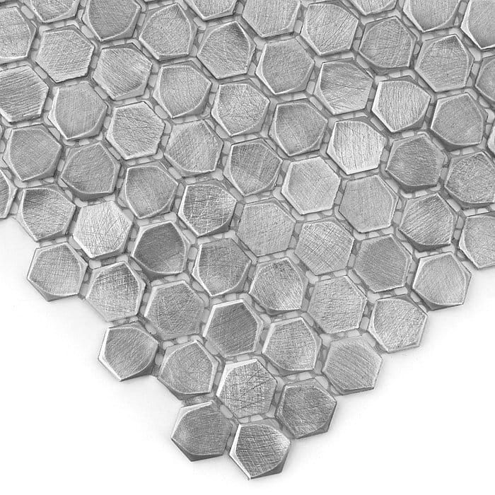Dunin Metallic Allumi Silver Hexagon 14 30x30 mozaika heksagonalna metalowa 103697