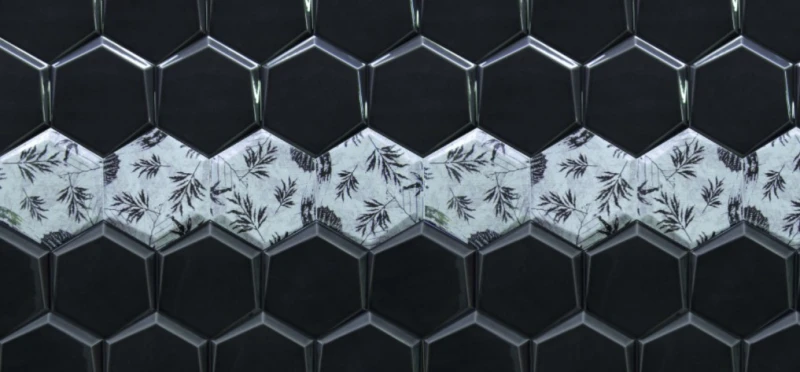 Płytki hexagonalne Decus Hexagono Negro Mate 17x15 25586
