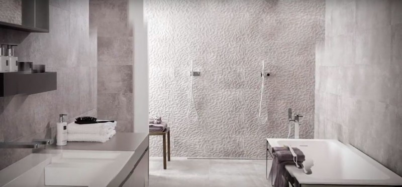 Płytki ścienne szare przetarte betonVenis Boulevard Grey 33,3x100 amb 35634