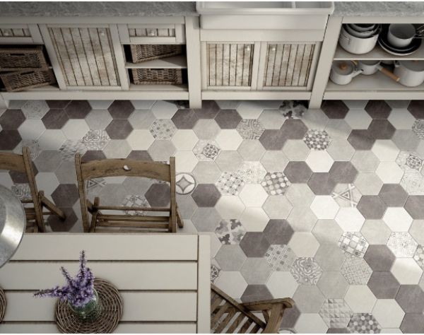 Equipe Hexatile Cement Geo Grey 17,5x20 płytka gresowa 127751