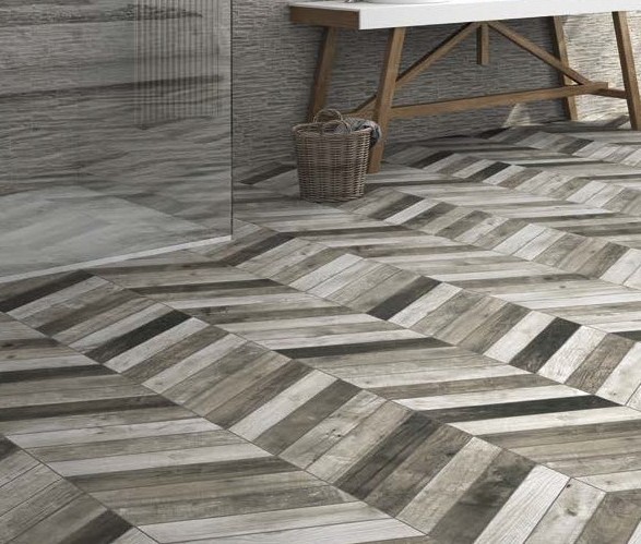 Gres szary jodła francuska Realonda Diamond Pallet Grey Chevron L 70x40 (lewy) 39566