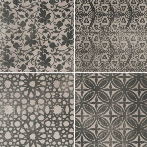 Płytki podłogowe patchwork szare Marazzi POWDER DECO LIBERTY DEKOR M003 75x75 ag