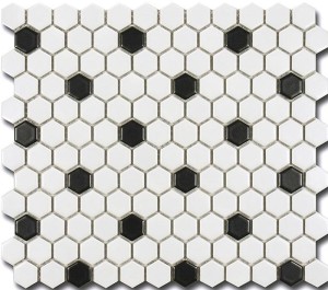 Mozaika Dekoracyjna 036049 Hexagon B&W Mat 26,0x30,0