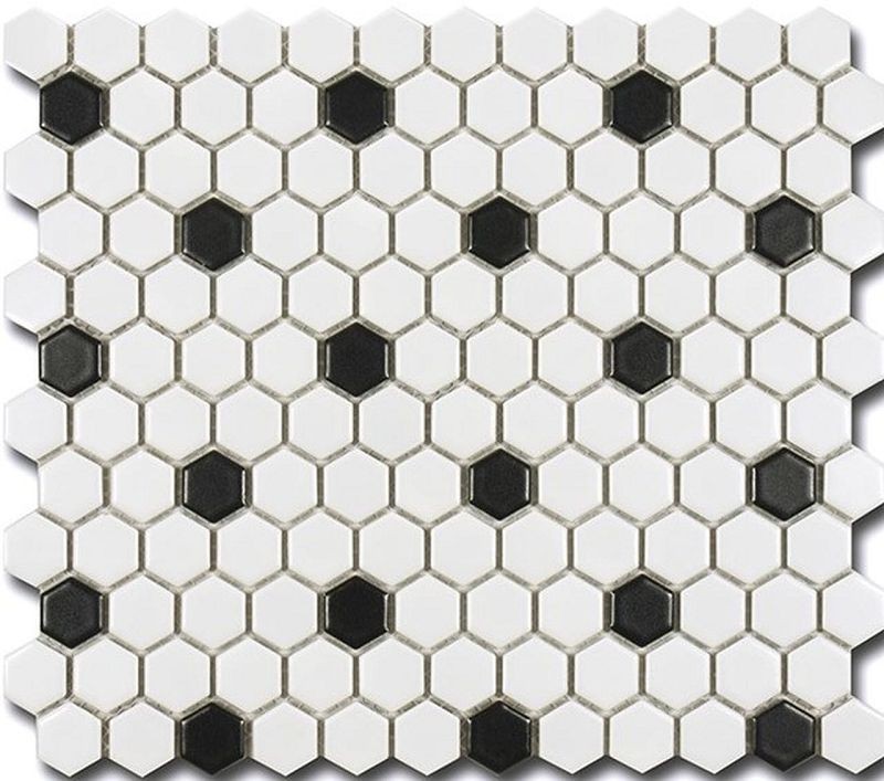Mozaika Dekoracyjna 036049 Hexagon B&W Mat 26,0x30,0 104121