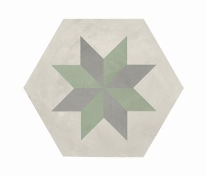 Marca Corona Terra Art Stella Sabbia/Menta Esagona 25x21,6 I421 płytki heksagonalne
