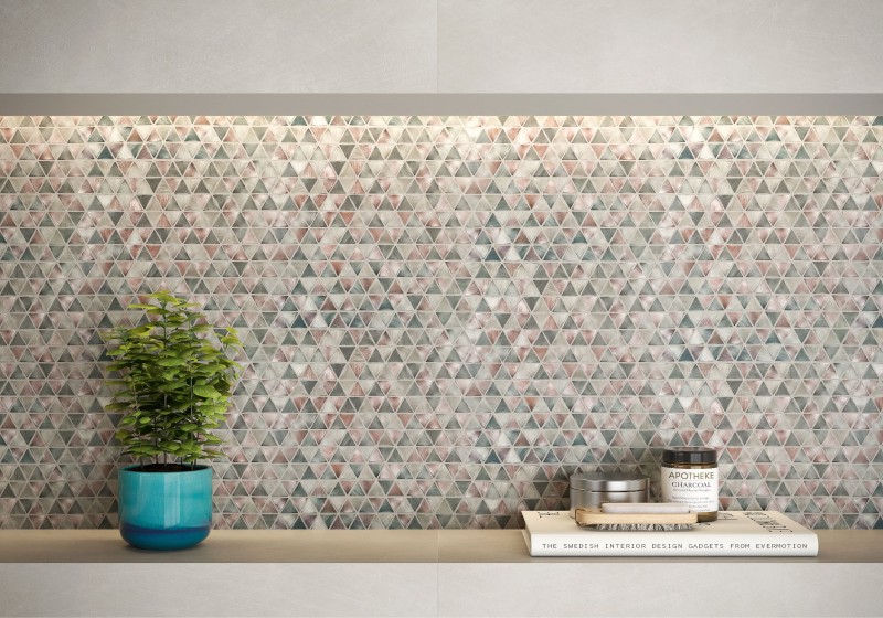 Płytki 3D ścienne przetarty beton fały białe Saloni Kroma Link Blanco FZX500 30x90 84078