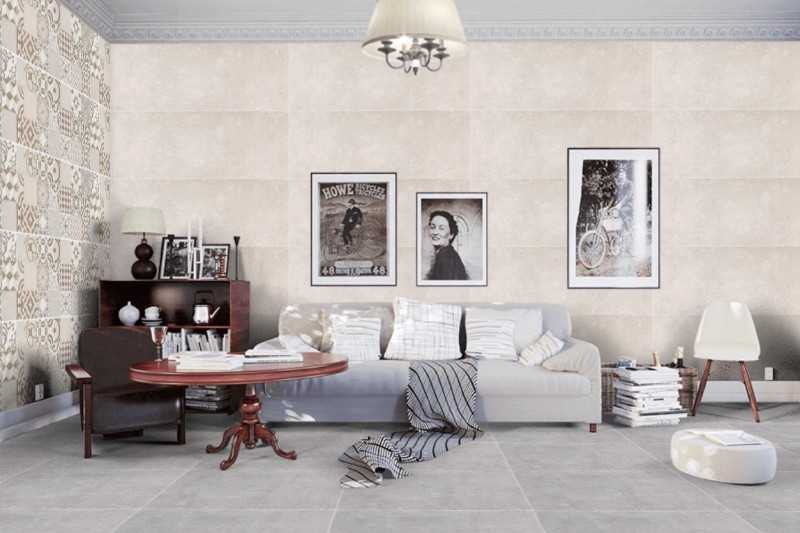 Płytki ścienne jasno - szare beton Porcelanosa Toscana Caliza 45x120 15419