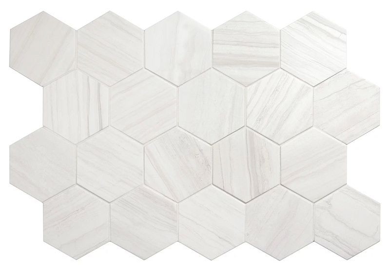 Equipe Lithos White 11,6x10,1 płytki gresowe heksagonalne imitujące kamień 127961
