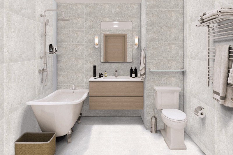 Płytki podłogowe imitujące metal,beton jasne szare lappato (półpoler) Azteca Studio Lux 60 Grey 60x60 14015