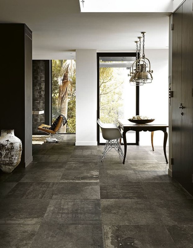 Płytki podłogowe kamień przetarty ciemno szary beton Florim Rex La Roche di Rex Mud 60x60 98064