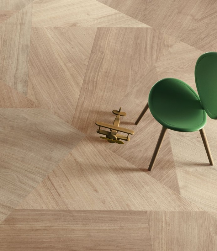 Gres drewno parkiet dworcowy brąz złoty dąb Sant Agostino Primewood Mix 90x90 79923