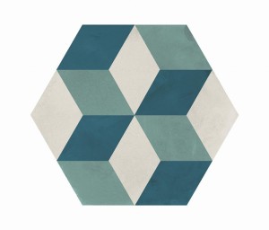 Marca Corona Terra Art Cubo Oceano/Cielo Esagona 25x21,6 I409 płytki heksagonalne