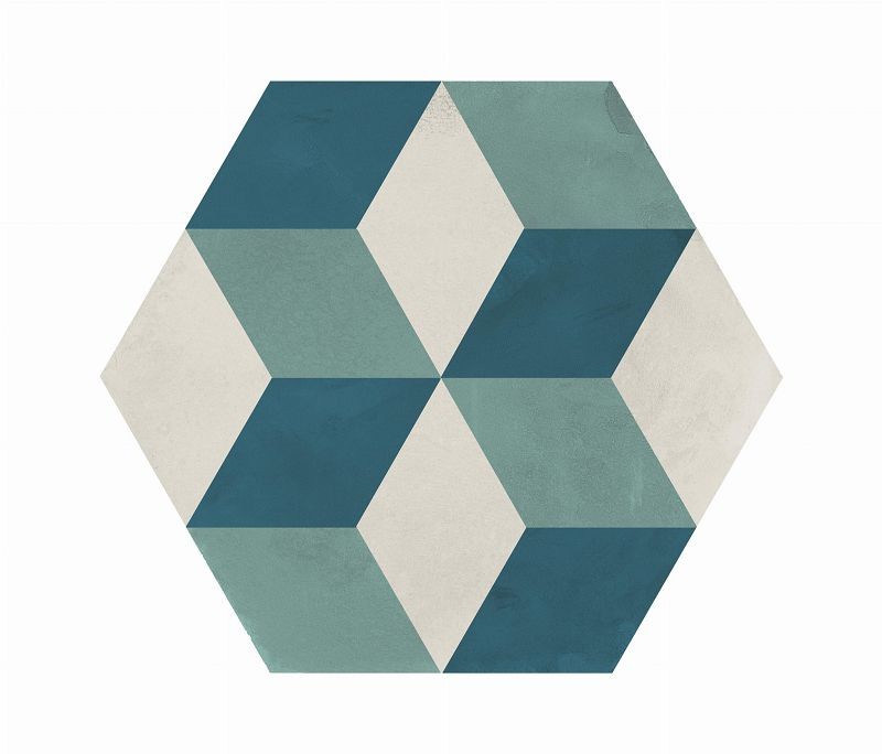 Marca Corona Terra Art Cubo Oceano/Cielo Esagona 25x21,6 I409 płytki heksagonalne 144354