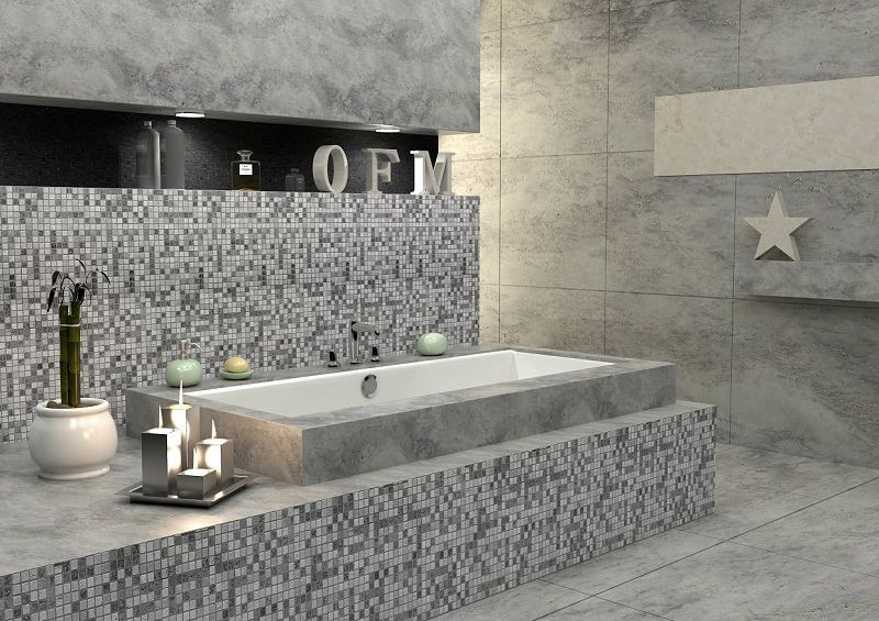 Mozaika Dekoracyjna 036056 Travertyn Grey Kostka 1,5x1,5 Plaster 30,5x30,5 104135