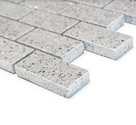 Mozaika prostokat smały rebrna szary Metropol MM 0134 32,5 x 30,0 74151
