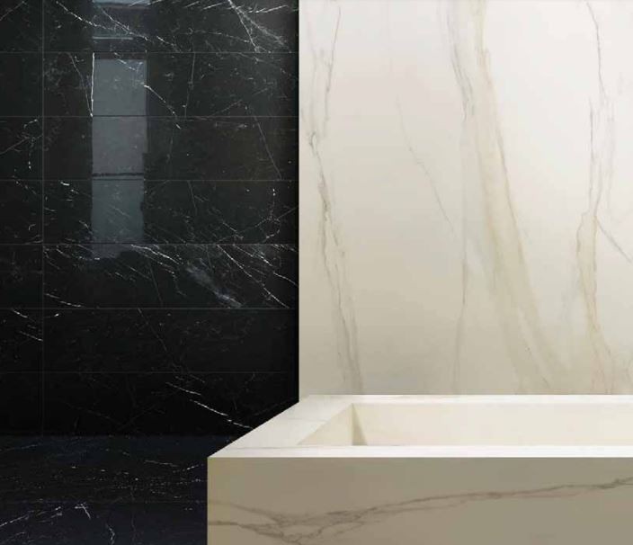 Płytki duże podłogowe biały marmur delikatna brąz czarna żyła Florim Rex Classici di Rex Calacatta Gold Gloss 160x320x6mm 96499