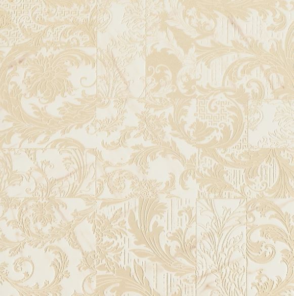 Płytki podłogowe marmurowe biały beż patchwork Versace Ceramics Marble Mod.Patch.Bianco 58,5x58,5 91889