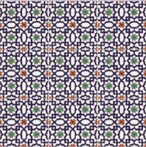 Płytki patchworkowe biało-granatowe Mainzu Zócalo M-22 20x20