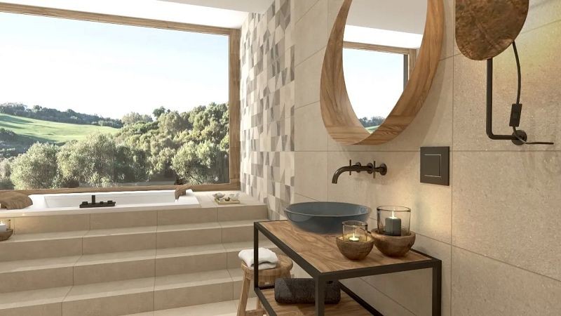 El Molino Austin Taupe Rect. 30x90 płytki ścienne betonowe 125525