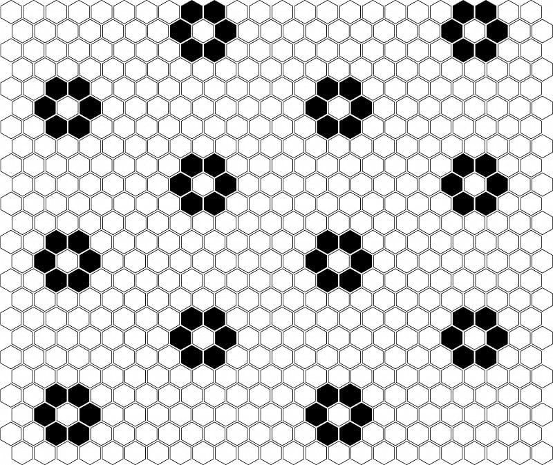Dunin Mini Hexagon B&W Flower 26x30 mozaika heksagonalna 103869