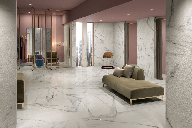 Marca Corona Motif Extra Calacatta Silver Reflex 120x120 E320 płytki gresowe marmurowe 143514