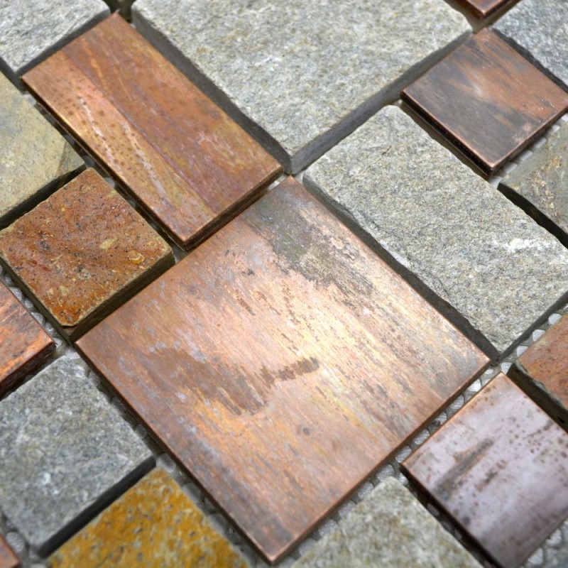 Mozaika rdza brązowa szara metal kamień Metropol MM 0204 30,0 x 30,0 102188