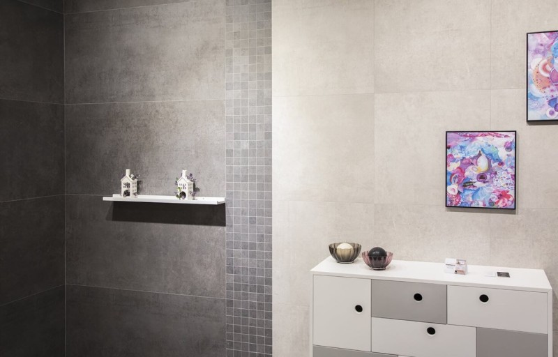 Płytki podłogowe imitujące metal,beton jasne szare matowe Azteca Studio ASH 60x60 14047
