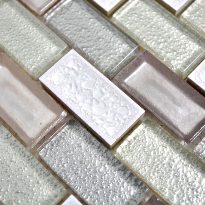 Mozaika mix cegiełka mały prostokąt jasno-szary perl Metropol MM 0621 30,0 x 30,0 101775