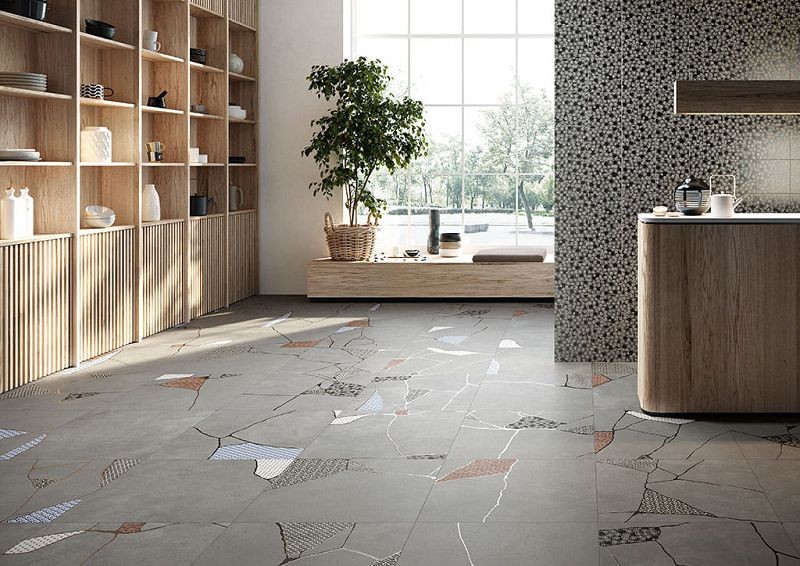 Fioranese Kintsugi Japan Black Lucido 20x20 KTJA207 płytki patchwork gresowe 130291