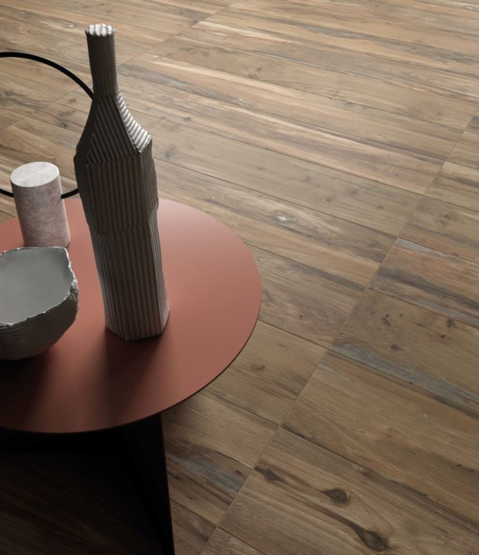 Płytka podłogowa drewno brąz beż szara salon ABK Nest Oak Rett PF60002741 20x120 86963