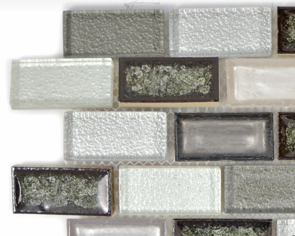 Mozaika mix cegiełka mały prostokąt szaro - czarna perl Metropol MM 0620 30,0 x 30,0 80101