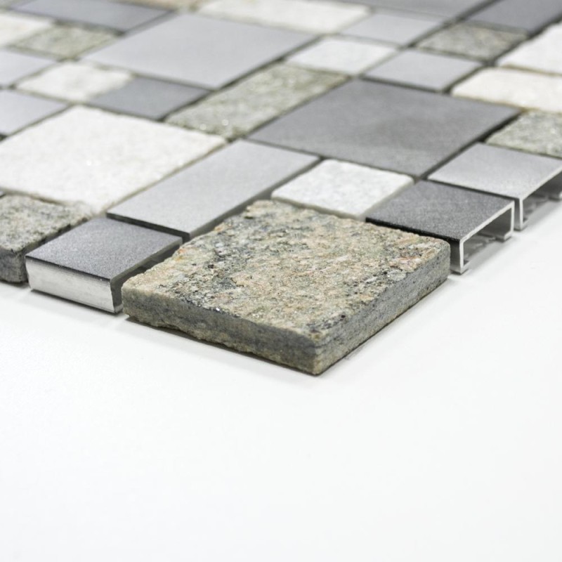 Mozaika kwadratowa szara metal kamień Metropol MM 0202 30,0 x 30,0 102181