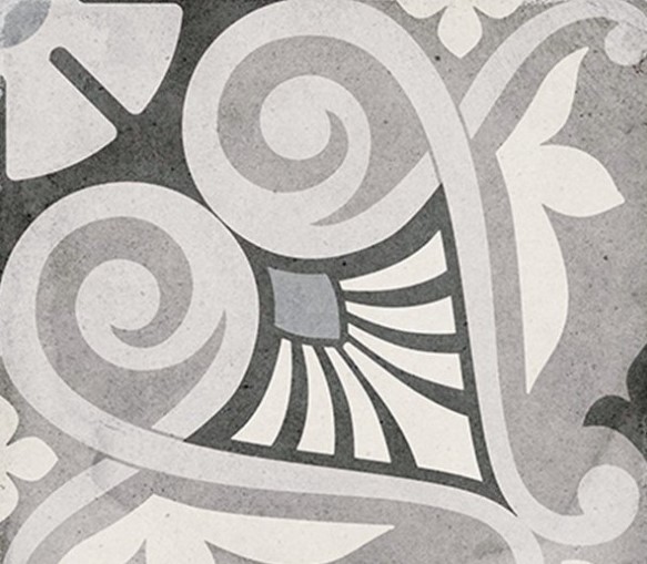 Gresy małe w kwadracie z szarym wzorem Equipe Art Nouveau Opera Grey 20x20 41670