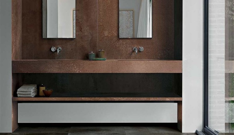 Płytki podłogowe cienkie metal brąz Florim Flowtech Russet 756645 120X240 94536