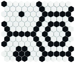 Dunin Mini Hexagon B&W Bee 26x30 mozaika heksagonalna