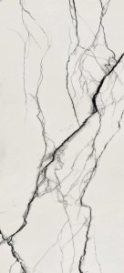 Płytki podłogowe cienkie marmur białe z czarną żyłą Florim Floor Gres B&W_Marble Breach Naturale 120x240