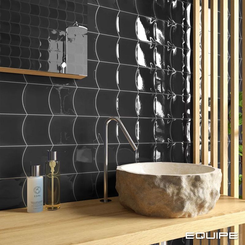 Equipe Wave Black 12x12 płytki ścienne 128854