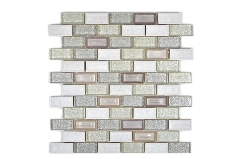 Mozaika mix cegiełka mały prostokąt szary perl Metropol MM 0619 30,0 x 30,0 80098