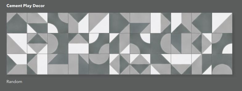 Płytki gresowe patchwork Wow Cement Play Decor Grey 18,5x18,5 tr 10953