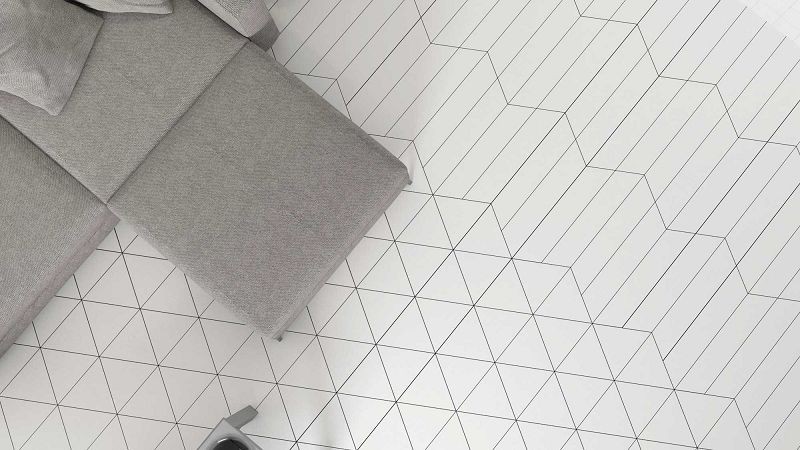 WOW Chevron Floor A Ice White Matt 9,8x52,2 płytka podłogowa 165924