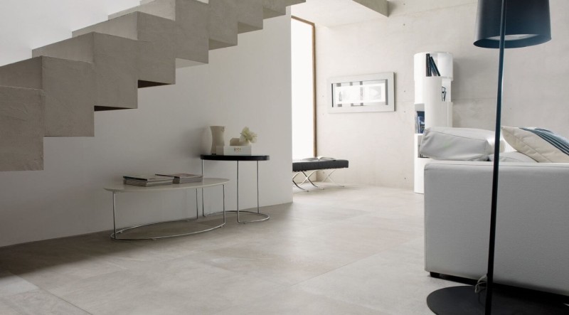 Płytki ścienne szare beton Porcelanosa Rodano acero 33.3x100 14875