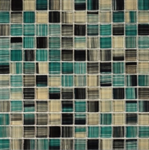 Mozaika szkło turkus beż brąz paski Dell Arte Cooper Blue 30x30 31026