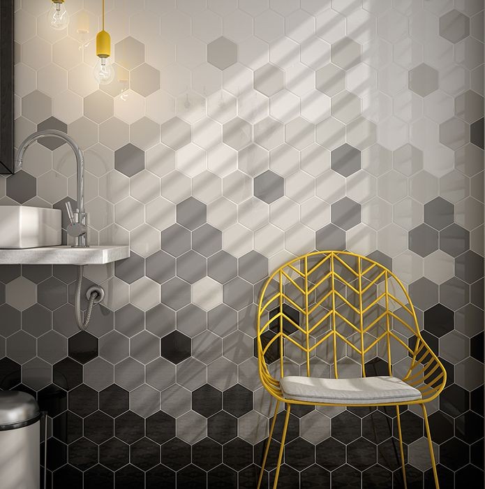 Equipe Scale Hexagon Light Grey 12,4x10,7 płytka ścienna 128428