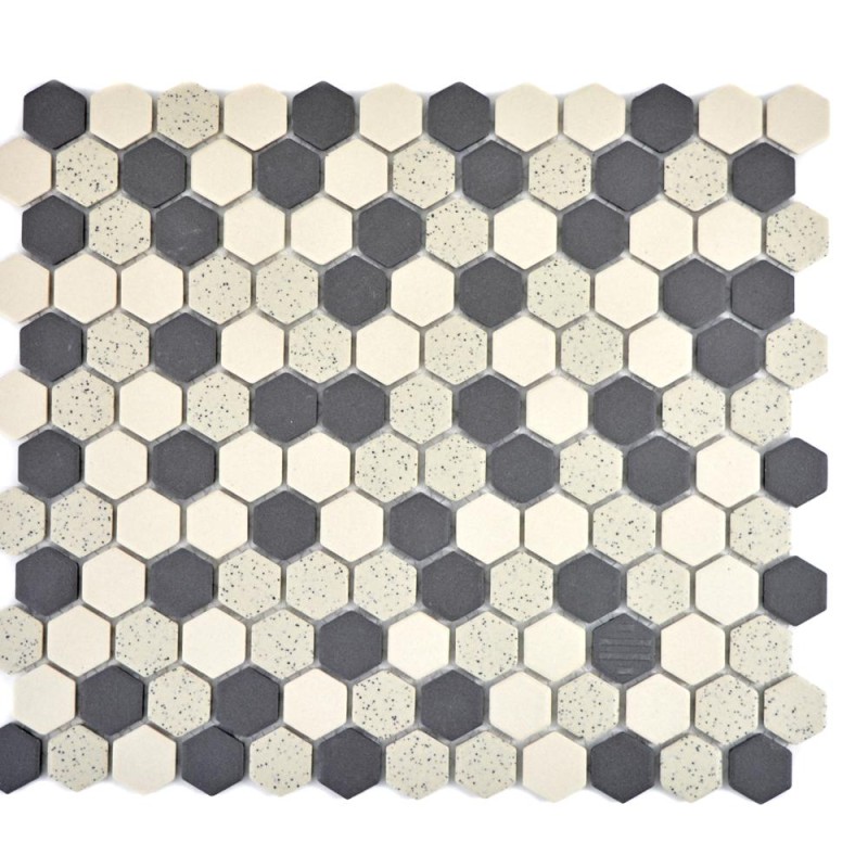 Mozaika mix beżowa czarna mały heksagon mat Metropol MM 0589 26,0 x 30,0 102659